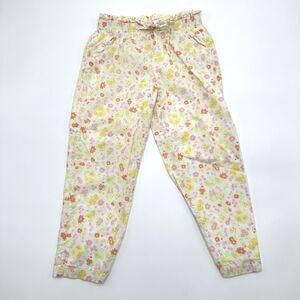 Janie and Jack Ditzy Floral Print Cotton Pants Girls Size 5 Flowers Yellow Pink